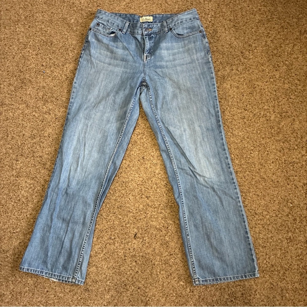 LL Bean Favorite Jean  Womens  Size 14 Tall Straight Fit